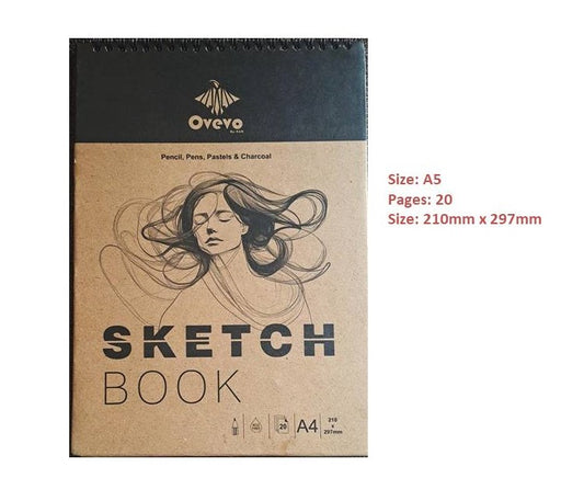 Premium Quality A3/A4/A5 Spiral Sketch Book – Hard Bound Drawing & Watercolor Pad