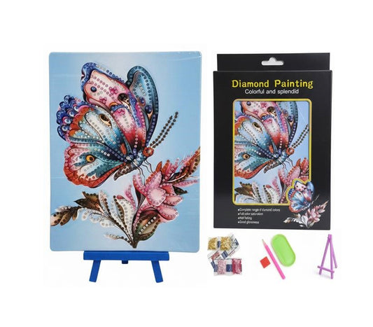 5D Crystal Diamond Painting Kit | Butterfly Flower - Kinder Kreato