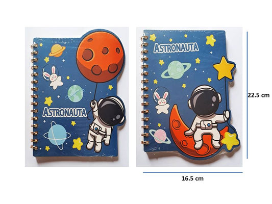 Astronaut Themed Spiral Bound Notebook - Kinder Kreato