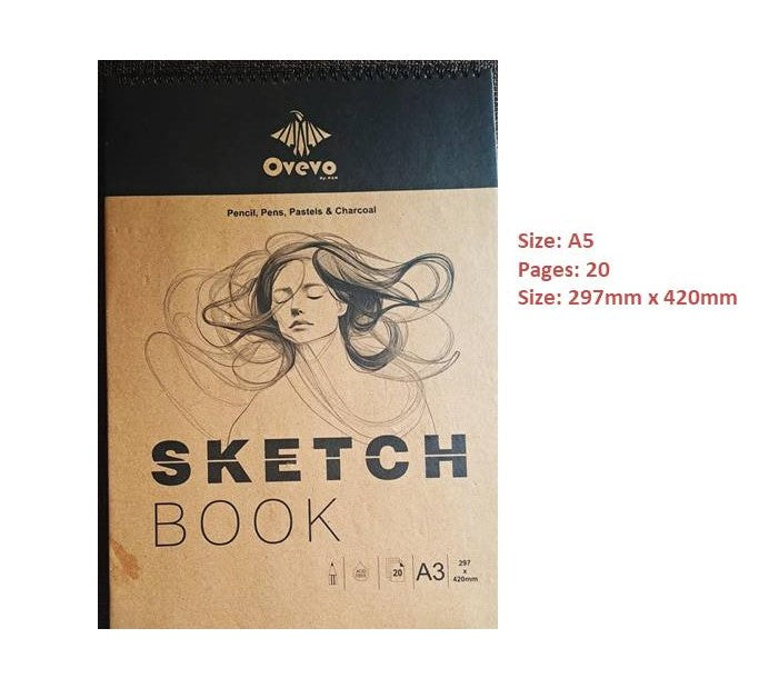 Premium Quality A3/A4/A5 Spiral Sketch Book – Hard Bound Drawing & Watercolor Pad