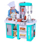 72 Pcs Talented Chef Kitchen Set for Kids | Play Kitchen with Music, Light, Sound, Spray & Boiling Effects - Kinder Kreato