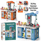 72 Pcs Talented Chef Kitchen Set for Kids | Play Kitchen with Music, Light, Sound, Spray & Boiling Effects - Kinder Kreato