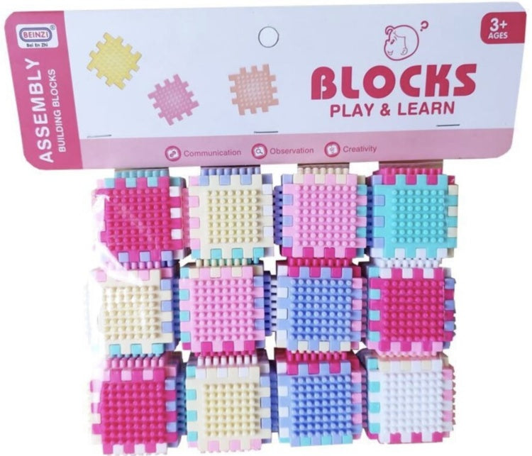 Sticking Blocks – Constructor 16 PCS Educational Building Set - Kinder Kreato