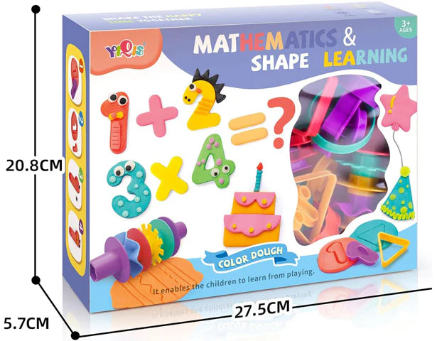 Kids Play Dough Mathematics & Shape Learing Tools Set