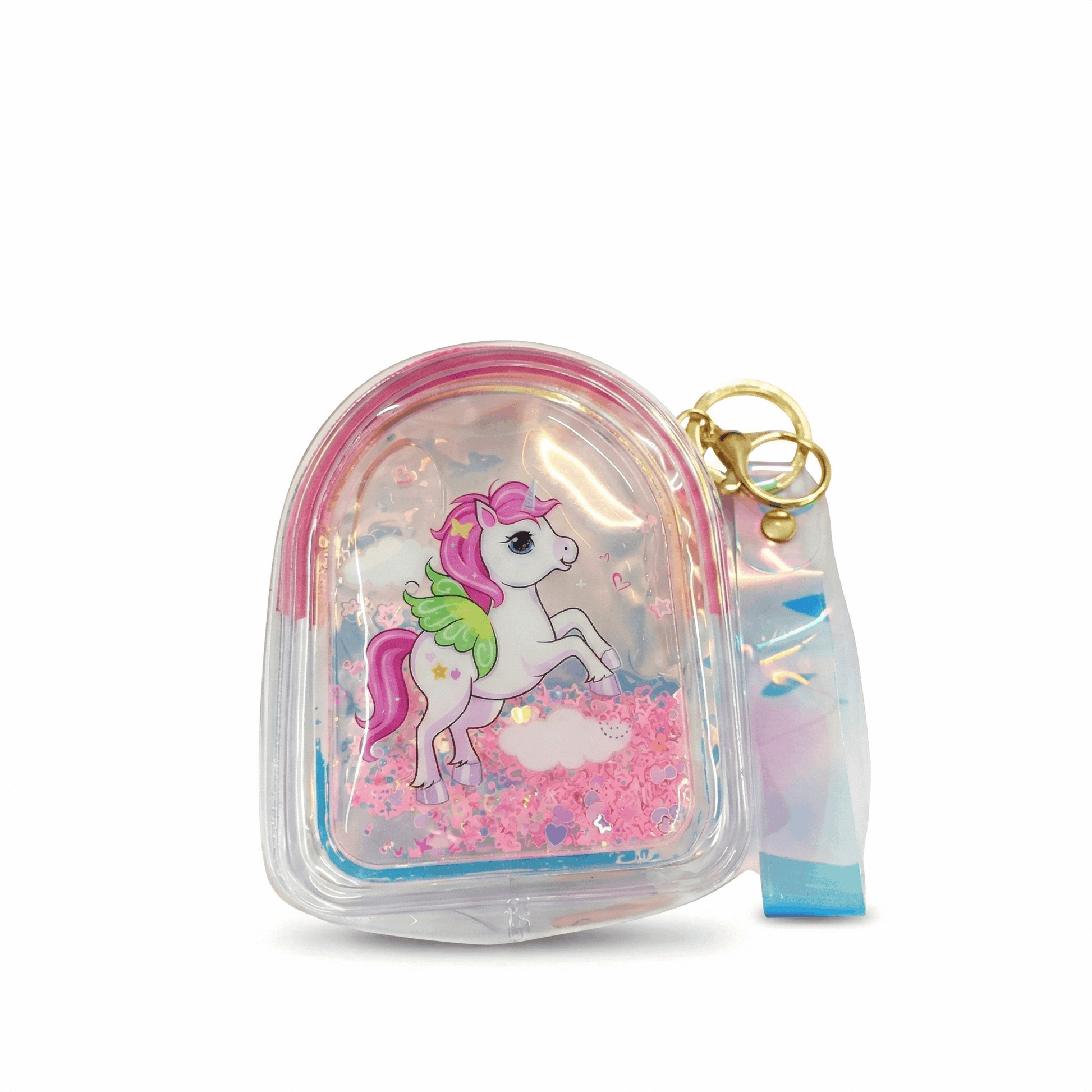 Unicorn Coin Purse | Glitter Mini Pouch with Keychain & Wrist Strap - Kinder Kreato