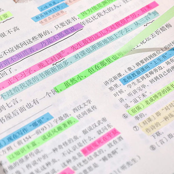 Rainbow Long Translucent Highlighter - Sticky Notes - Kinder Kreato