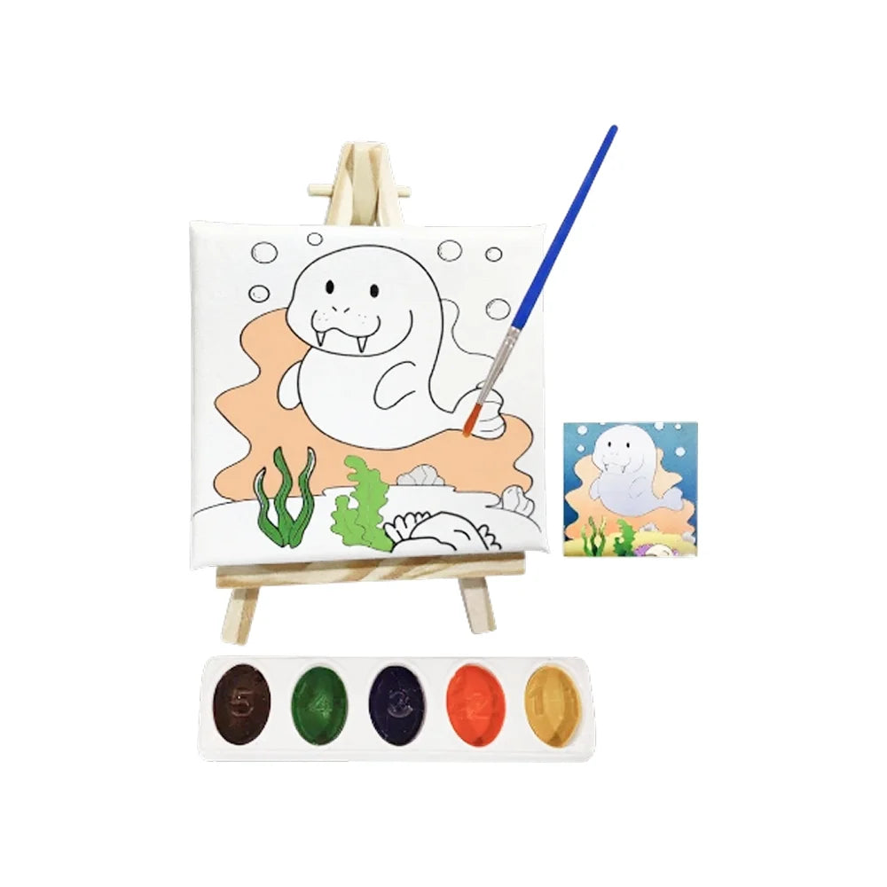 DIY Canvas Painting Kit With Mini Easel Stand - Kinder Kreato
