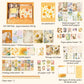 Vintage Vibrant Floral Diary Gift Box – 124 Items (Orange) - Kinder Kreato