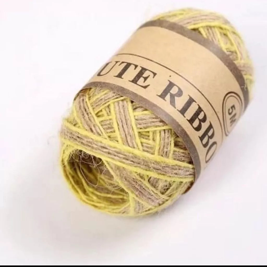 Set of 4 Jute Ribbon Rolls – 5mm (Assorted Colors) – 5 Meters - Kinder Kreato